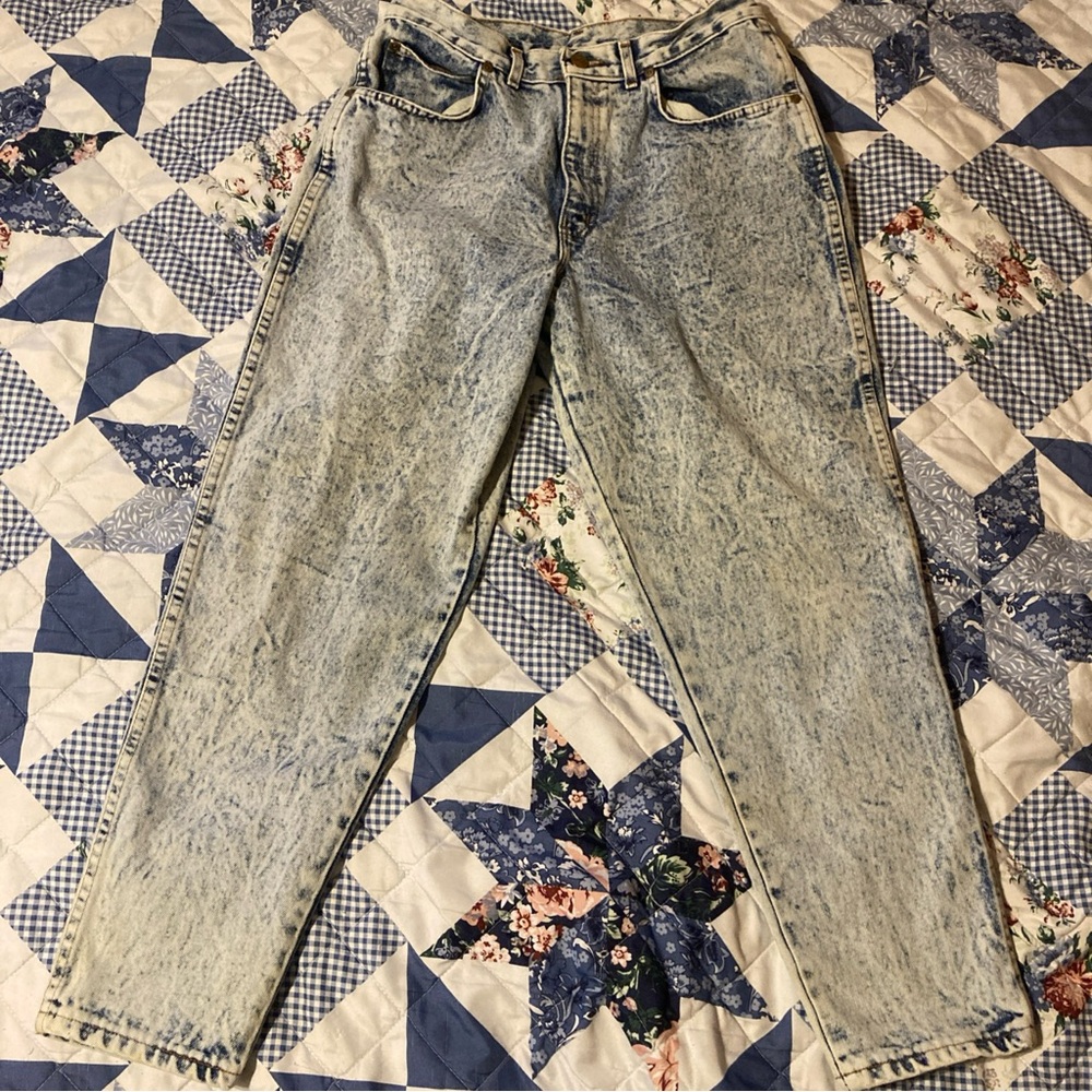 Vintage Chic Womens Jeans Size 14 Petite Acid Wash High Rise 80’s